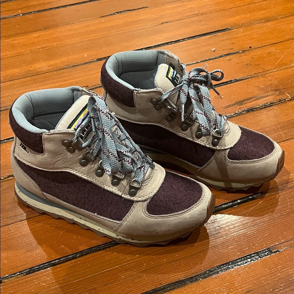 L.L. Bean Burgundy and Gray Winter Boots